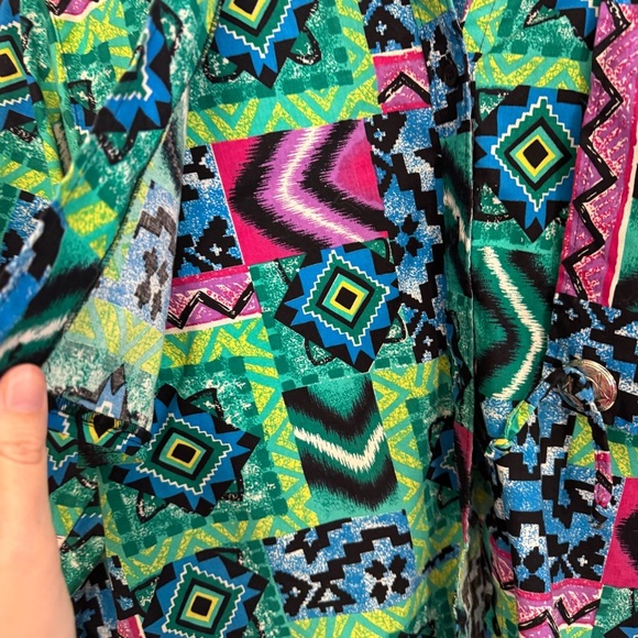 Vintage Frontier Series Aztec Western Button Front Shirt Size Large - Picture 6 of 7